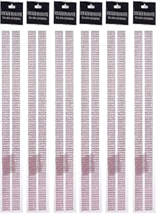 Generic 3A 21915-18 Plastic Diamond Sticker Set Of 6 Pieces For Paper, Decoration And Clothes - Pink 