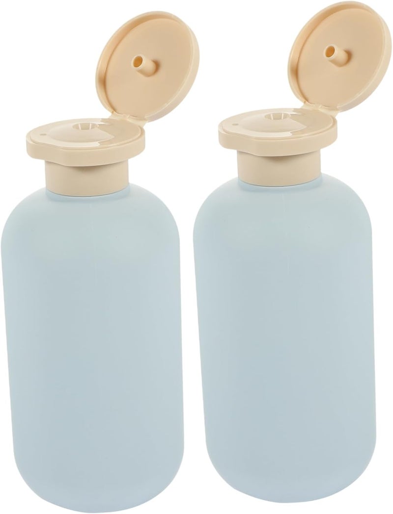 All user friendly build SHOWERORO 2pcs Travel Shampoo Bottles Flip Cap Plastic Refillable Toiletry Bottles for Shampoo Lotion Reliable durability - Image 1