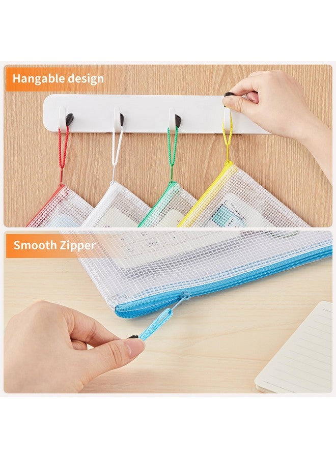 JARLINK 24 Pack 10 Colors Zipper Mesh Document Pouch, A4 Letter Size Mesh Bags For Board Games & Puzzles, Waterproof Document Zipper Pouches For Office School Supplies, Toys, Cosmetics Travel Storage  - Image 4