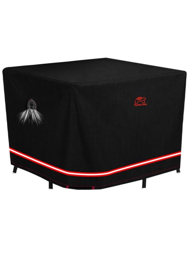 Turtle Life Patio Furniture Set Cover, Rectangular Durable Water Resistant Outdoor UV Resistant Anti-Fading Dining Table Chairs Cover with Metal Support and Upgrade Air Vent, Black,128"L x 82"W x 29"H - Image 1