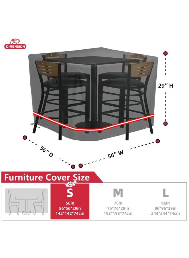 Turtle Life Patio Furniture Set Cover, Rectangular Durable Water Resistant Outdoor UV Resistant Anti-Fading Dining Table Chairs Cover with Metal Support and Upgrade Air Vent, Black,128"L x 82"W x 29"H - Image 2