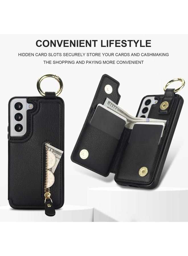 S-TOP Case For Samsung Galaxy S22+ 5G Litchi Texture Zipper Double Buckle Card Bag Phone Case - Image 5