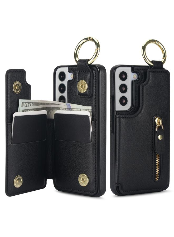 S-TOP Case For Samsung Galaxy S22+ 5G Litchi Texture Zipper Double Buckle Card Bag Phone Case - Image 2