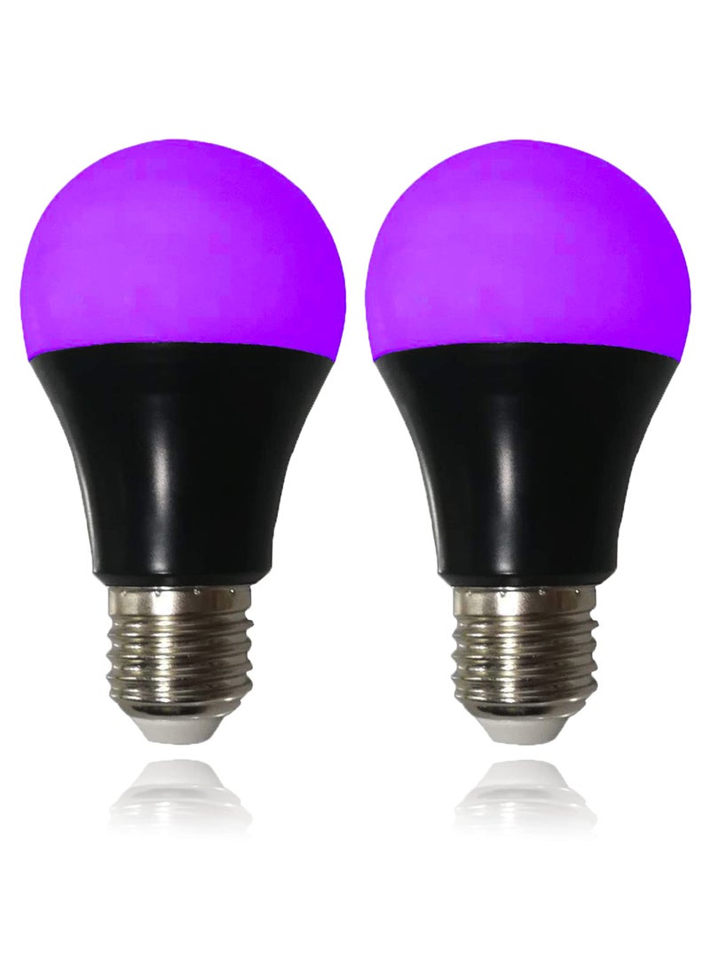 CICINY CICINY UV LED Black Light Bulbs 2 Pack, A19 E26 8W Blacklight Bulb for Glow in The Dark, UVA Level 385-400nm, Blacklight Light Bulbs for Parties Body Paint Fluorescent Poster Pet Stains  - Image 1
