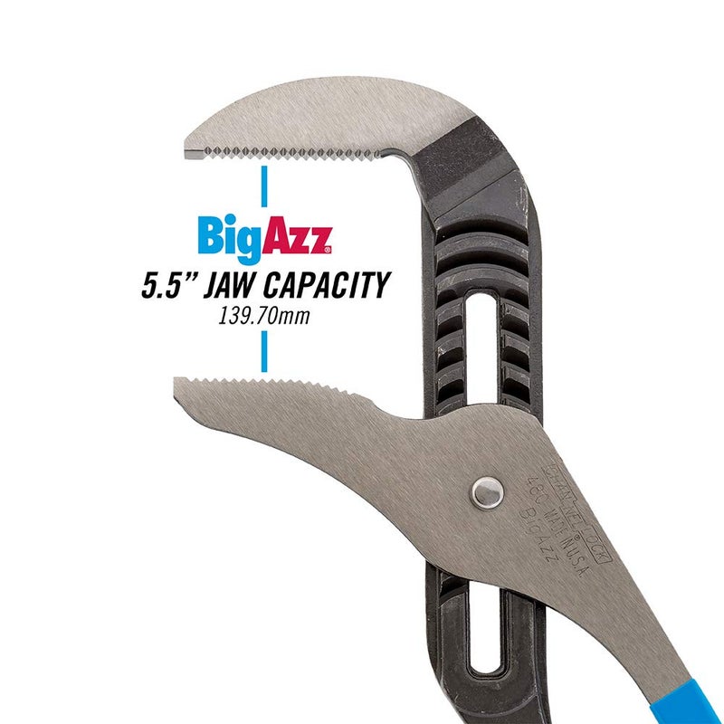 Channellock Tongue and Groove Pliers 480 BIGAZZ - Straight Jaw, 90Â° Teeth, Forged Steel - 20.25 in, 5.5 in Jaw - Image 4