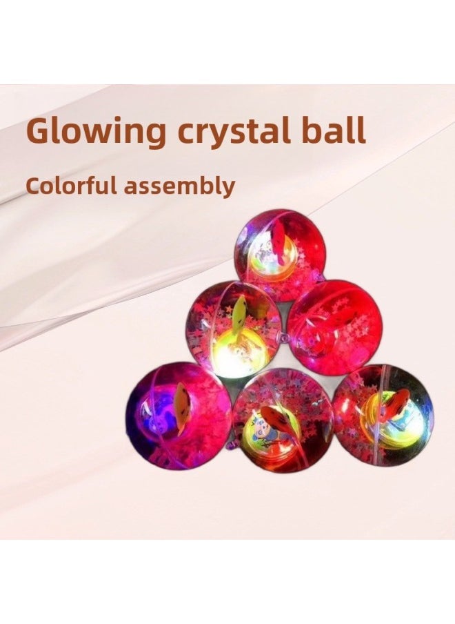 Flash Crystal Ball Luminous Elastic Ball Colorful Bounce Water Ball Flash Children's Toy Ball Stall Supply JT-Color:5.5CM Ordinary With Rope Luminous Elastic Ball Color Random Delivery