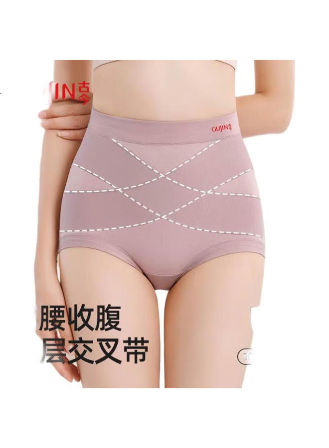 GUJIN High Waist Women'S Underwear Tummy Control Pure Cotton Antibacterial Crotch Ladies Lifting Underwear Breathable Women'S Shorts Three-Pack - Image 1