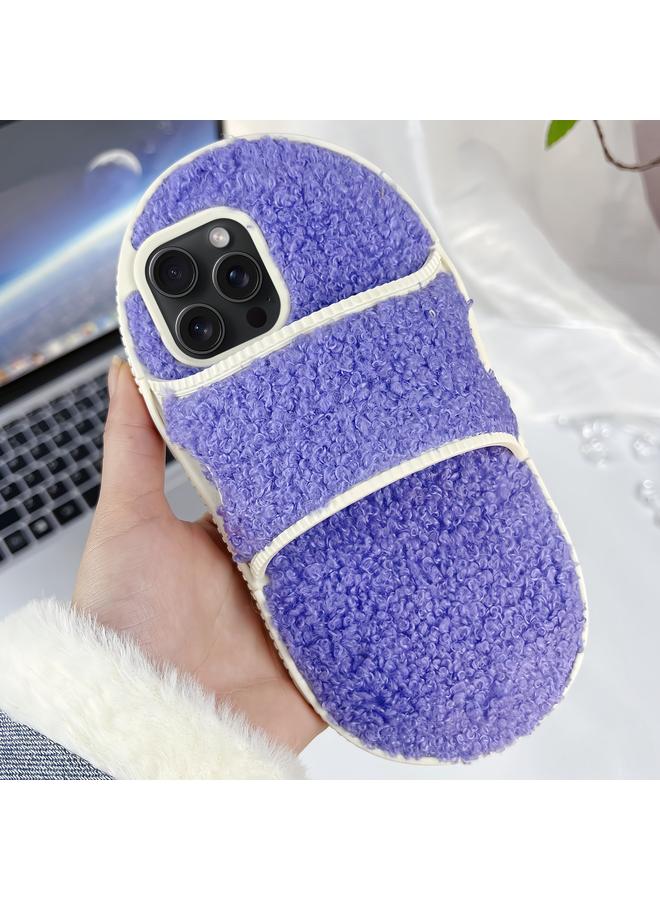 اس-توب جراب لهاتف iPhone 14 Pro بتصميم شبشب قطيفة إبداعي من مادة TPU - Image 1