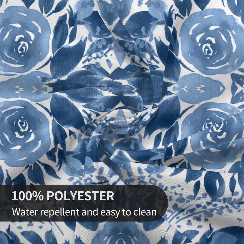 Arroganttiom Round Tablecloth 60 inch, Spring Floral Round Table Cloth, Stain Resistance, Water Repellent and Wrinkle-Free, Blue Flower Tablecloth for Home Kitchen Dining Party Indoor and Outdoor Use - Image 3