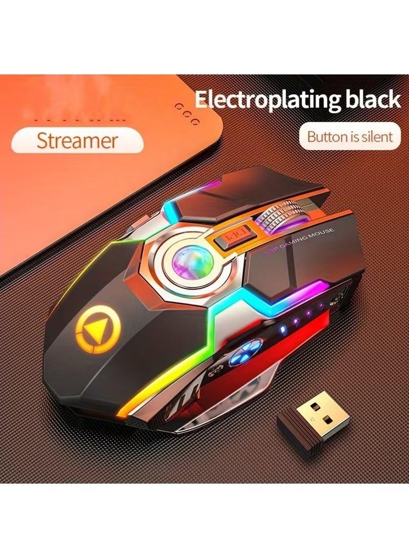 PULUZ Gaming Mouse, Wired/Wireless 2 Modes, Wireless Mouse for Laptop, Portable Type C Charging - Image 1
