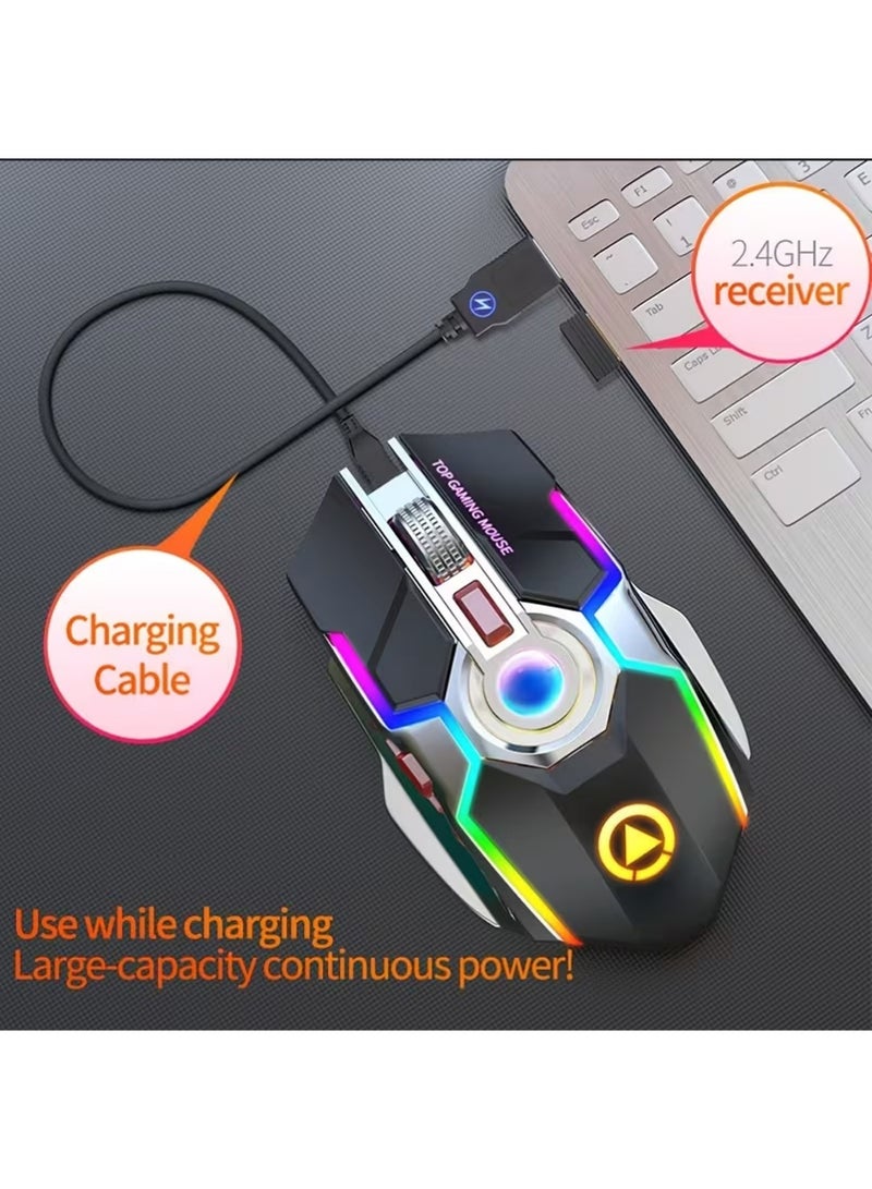 PULUZ Gaming Mouse, Wired/Wireless 2 Modes, Wireless Mouse for Laptop, Portable Type C Charging - Image 3