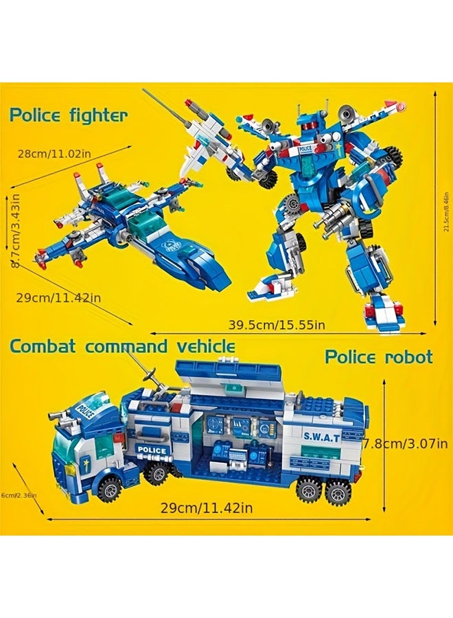 700pcs Department Car Building Blocks, City Patrol Police Toy, Vehicle Truck Action Figures Brick Toys For Children, Role-Play Toys For Boys, Halloween/Thanksgiving Day/Christmas Gift - Image 2