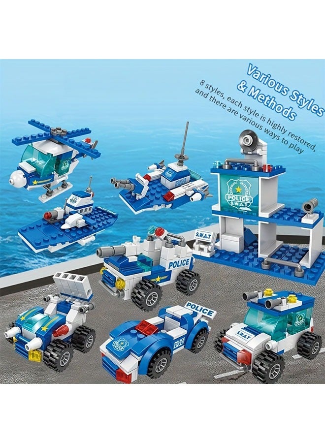 700pcs Department Car Building Blocks, City Patrol Police Toy, Vehicle Truck Action Figures Brick Toys For Children, Role-Play Toys For Boys, Halloween/Thanksgiving Day/Christmas Gift - Image 4