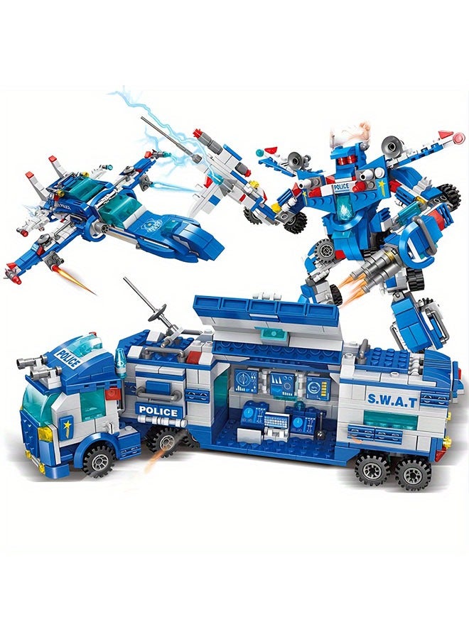 700pcs Department Car Building Blocks, City Patrol Police Toy, Vehicle Truck Action Figures Brick Toys For Children, Role-Play Toys For Boys, Halloween/Thanksgiving Day/Christmas Gift - Image 5