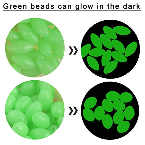 Shaddock Fishing Assorted Fishing Beads Set, 1000pcs Glow Soft Beads - Oval & Round Shape Luminous Bait Eggs for Surf, Saltwater, Trout, Salmon & Catfish Fishing - Image 3