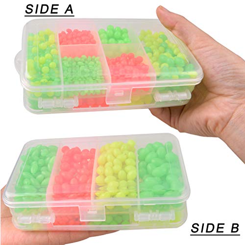 Shaddock Fishing Assorted Fishing Beads Set, 1000pcs Glow Soft Beads - Oval & Round Shape Luminous Bait Eggs for Surf, Saltwater, Trout, Salmon & Catfish Fishing - Image 5