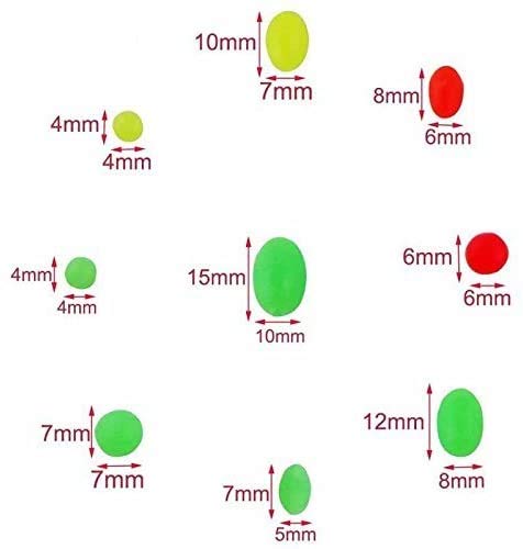 Shaddock Fishing Assorted Fishing Beads Set, 1000pcs Glow Soft Beads - Oval & Round Shape Luminous Bait Eggs for Surf, Saltwater, Trout, Salmon & Catfish Fishing - Image 4