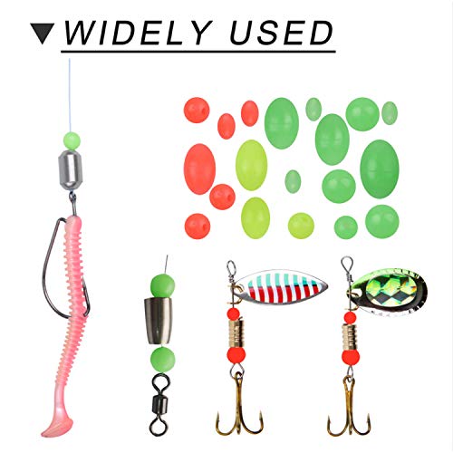 Shaddock Fishing Assorted Fishing Beads Set, 1000pcs Glow Soft Beads - Oval & Round Shape Luminous Bait Eggs for Surf, Saltwater, Trout, Salmon & Catfish Fishing - Image 2