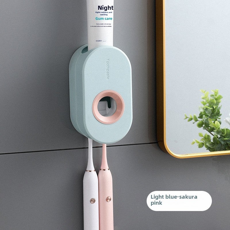 Large Automatic Toothpaste Squeezer Punch-Free Simple Dental Set Rack Convenient Brushing Artifact Bathroom Washes(Large Sky Blue) - Image 1
