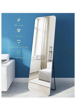 Y&D Full Length Mirror Arched Aluminum alloy Large Standing Dressing Mirror Hanging Leaning Against Wall Mounted Mirror with Stand for Bedroom Locker Room Living Room Glass Black 155x45cm/165x60cm  - Image 5