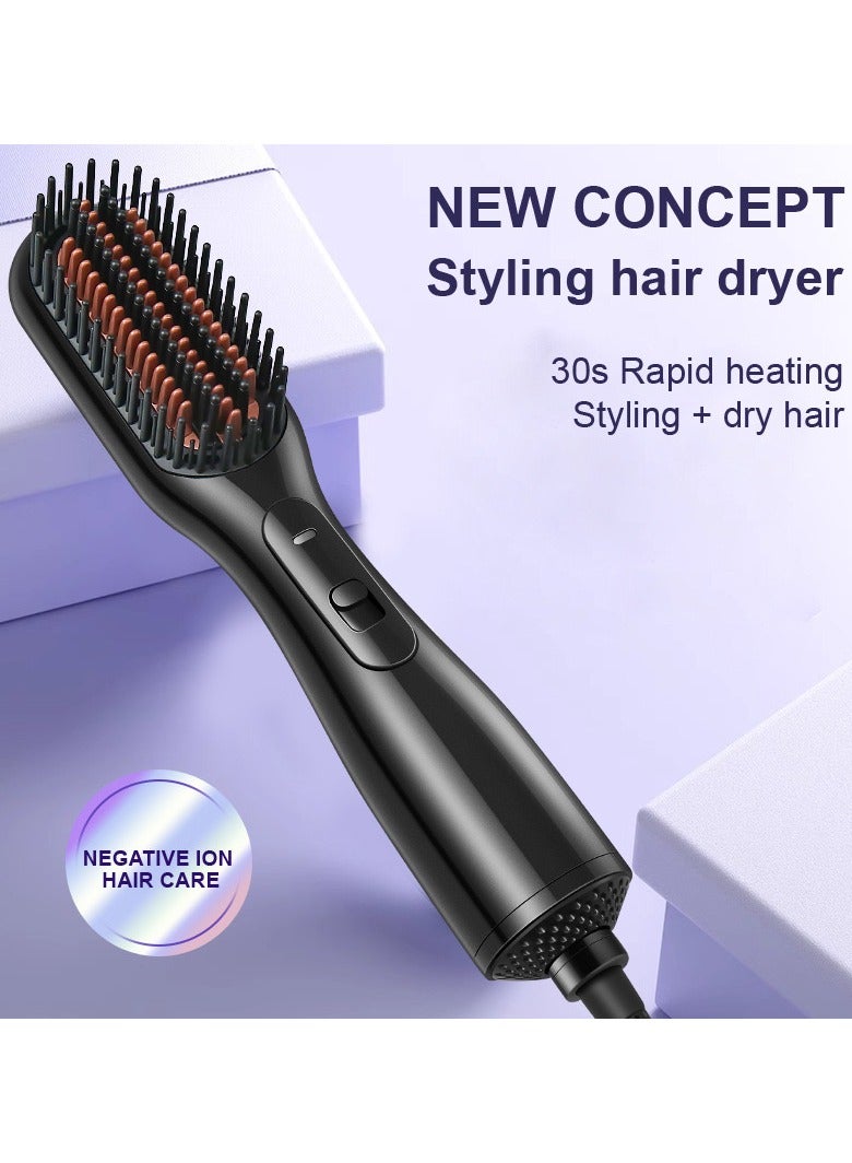3 in 1 Hair Styling Brush,Styling hair dryer 30s Rapid heating Styling+dry hair（Black Gold) - Image 3