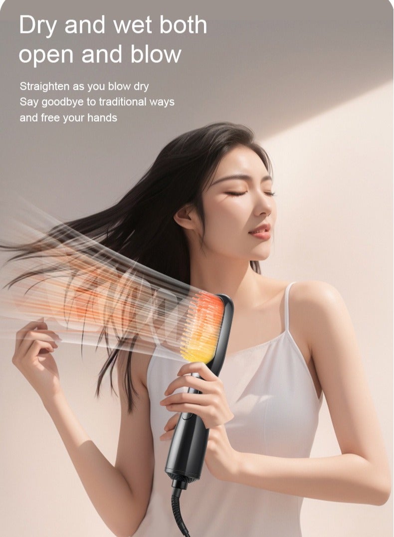 3 in 1 Hair Styling Brush,Styling hair dryer 30s Rapid heating Styling+dry hair（Black Gold) - Image 2