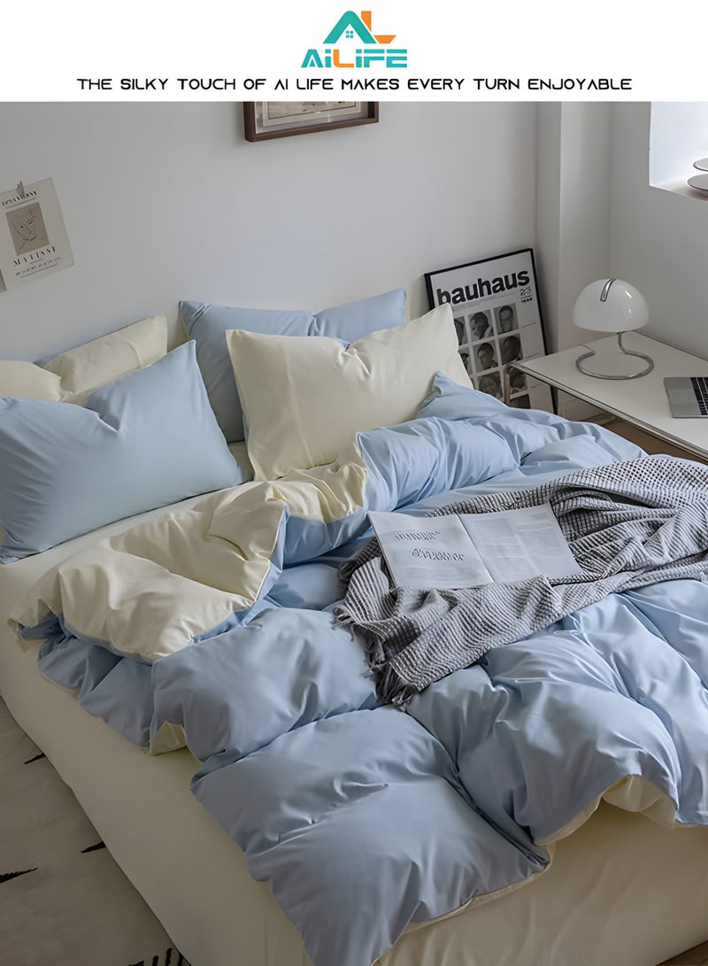 Al LIFE AI LIFE King Size Bedding Flat Sheet 6 Pcs Bed Sheet King Set Super Soft Cotton Breathable Cozy Non Pilling Sheets Shrinkage And Fade Resistant Easy Care  - Image 3