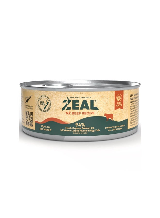 zeal Zeal Grain Free Beef Recipe Canned Cat Food - 90 g