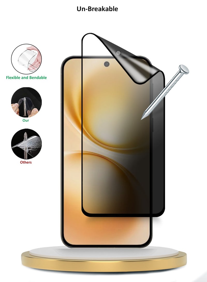 Wtech vivo X200 FE 5G 2025 Premium Nano Ceramic Privacy Full Glue Full Cover Matte Flexible Screen Protector (MSCNMP) - Clear/Black - Image 3