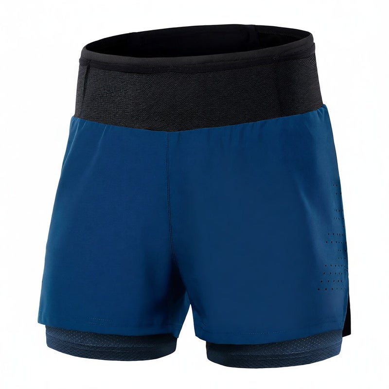 Men 2 in 1 Running Shorts High Waist Athletic Shorts Sport Shorts Workout Shorts with Pockets for Gym Jogging Tennis - Image 1