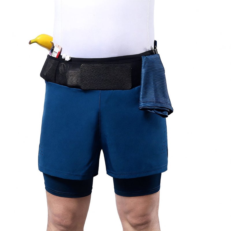 Men 2 in 1 Running Shorts High Waist Athletic Shorts Sport Shorts Workout Shorts with Pockets for Gym Jogging Tennis - Image 4