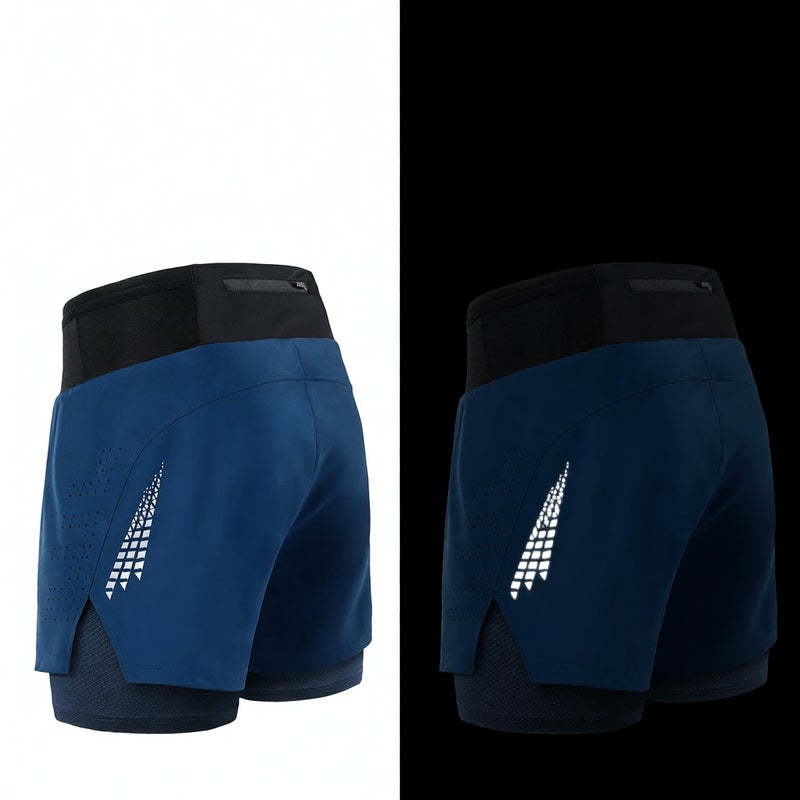 Men 2 in 1 Running Shorts High Waist Athletic Shorts Sport Shorts Workout Shorts with Pockets for Gym Jogging Tennis - Image 5