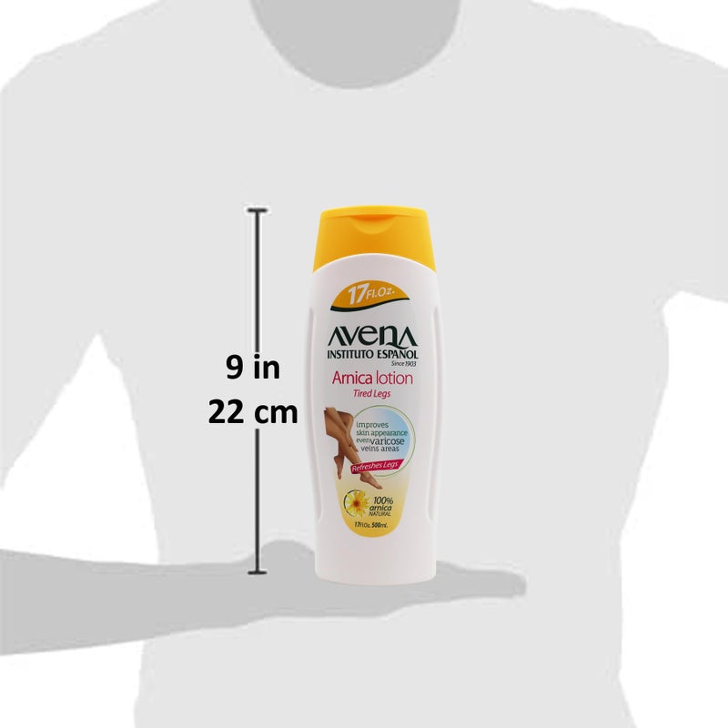 Avena Instituto Espanol Arnica Lotion Tired Legs, Improves Skin Appearance, Even Varicose Veins Areas, Refreshes Legs, 2-Pack of 17 FL Oz each, 2 Bottles - Image 3