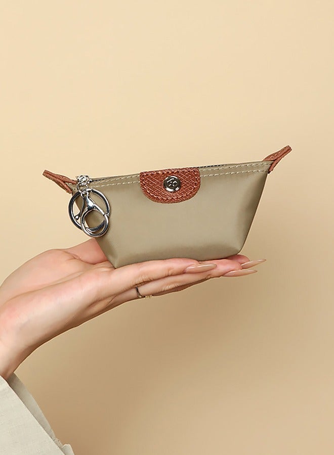 Mini Bag Wallet Case for AirPods / AirPods Pro, Mini Headphone Bag, Mini Bag Jewelry Accessories, Women - Khaki - Image 4