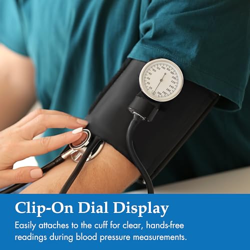 Henry Schein Adult Pro Aneroid Sphygmomanometer – Size 12 (13"–19.5") Black Cuff, Manual Blood Pressure Monitor, Reusable, Dial Display, Includes Leatherette Carrying Case – 1 Count - Image 5