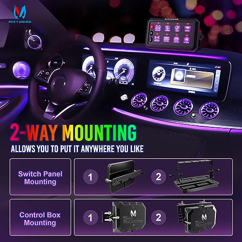 MICTUNING P1s RGB 5 Inch 8 Gang Switch Panel, High Power 5 Level Brightness Multifunction Toggle Switch Momentary Circuit Control Relay System Box for Car, 2 Years Warranty - Image 5