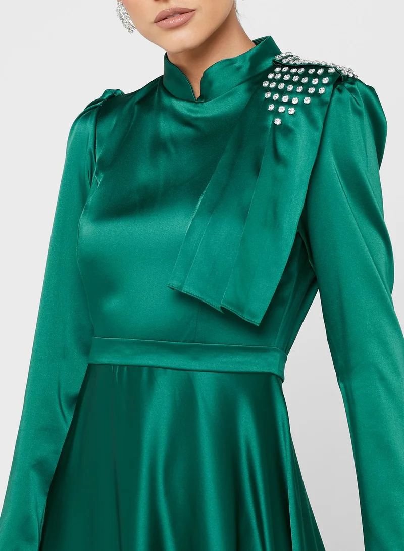 Khizana Frill Detail Fit & Flare Dress