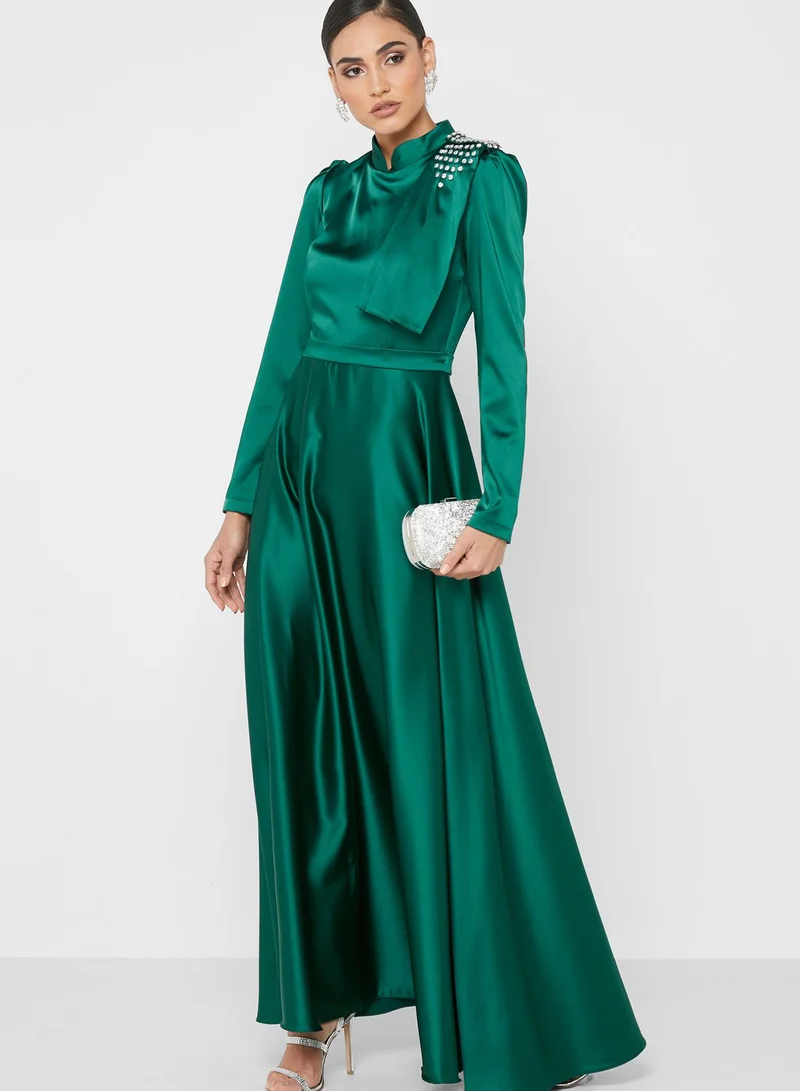 Khizana Frill Detail Fit & Flare Dress