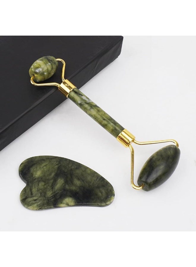 BEYTOR Jade Roller & Gua Sha Facial Massage Set – Cooling Face Tool for Puffiness, Firming, Jawline Sculpting & Daily Skin Care – Natural Stone Beauty Set for Women & Men - Image 3