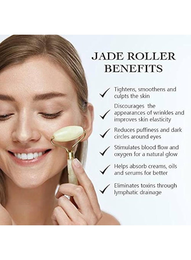 BEYTOR Jade Roller & Gua Sha Facial Massage Set – Cooling Face Tool for Puffiness, Firming, Jawline Sculpting & Daily Skin Care – Natural Stone Beauty Set for Women & Men - Image 4