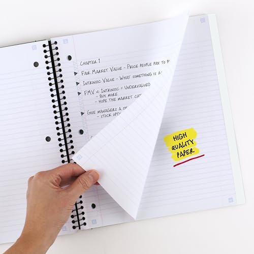 Five Star Advance Spiral Notebook + Study App, 5 Subject, College Ruled Paper, 8-1/2" x 11", 200 Sheets, Spiral Guard, Movable Tabbed Dividers, White (73154) - Image 4