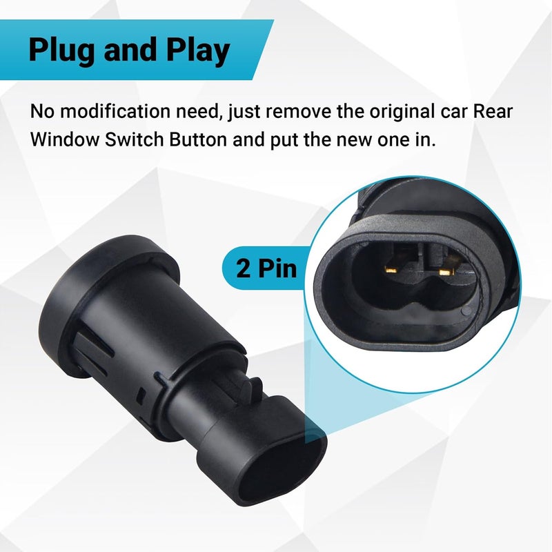 Aniterbo Rear Window Switch Button for 2007-2014 Chevy Tahoe, Suburban, Cadillac Escalade, GMC Yukon - Image 4