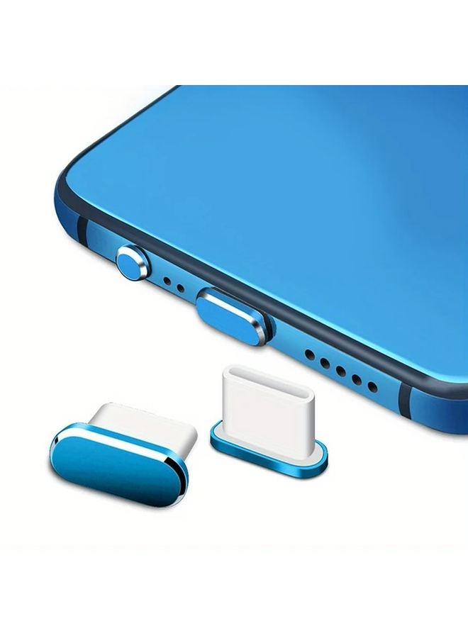 5Pcs Blue Universal Type C Charging Port Dust Plug Protector Cover for Xiaomi - Image 3