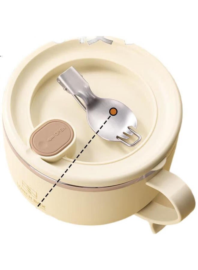 Deli Stainless Steel Lunch Box With Lid, Noodle Bowl For Students, Office Workers, Instant Noodle Draining Bowl, 1200Ml - Image 3