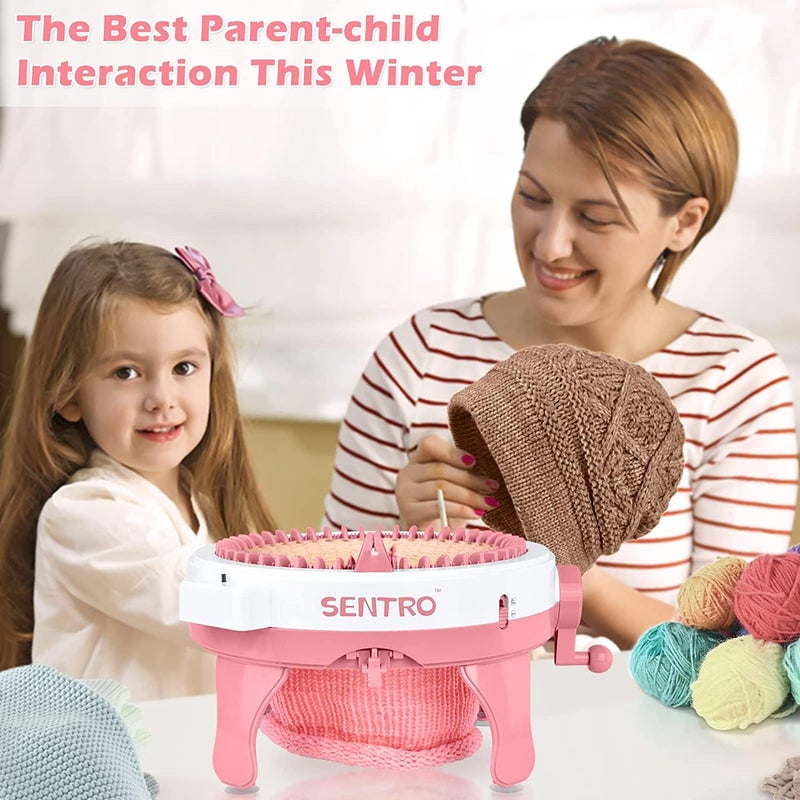 Sentro آلة الحياكة SENTRO 48 إبرة، آلة حياكة ذكية، مجموعة آلة النسيج المزدوج، مجموعة الحياكة والكروشيه للمبتدئين، مجموعة DIY لآلة النسيج للكبار/الأطفال - Image 2