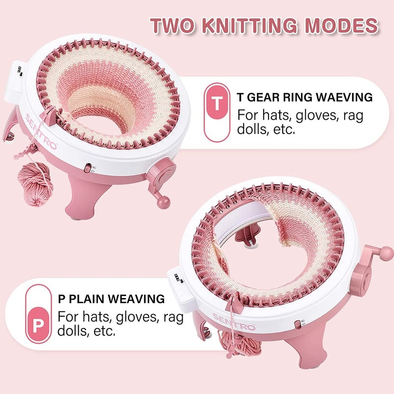 Sentro آلة الحياكة SENTRO 48 إبرة، آلة حياكة ذكية، مجموعة آلة النسيج المزدوج، مجموعة الحياكة والكروشيه للمبتدئين، مجموعة DIY لآلة النسيج للكبار/الأطفال - Image 3
