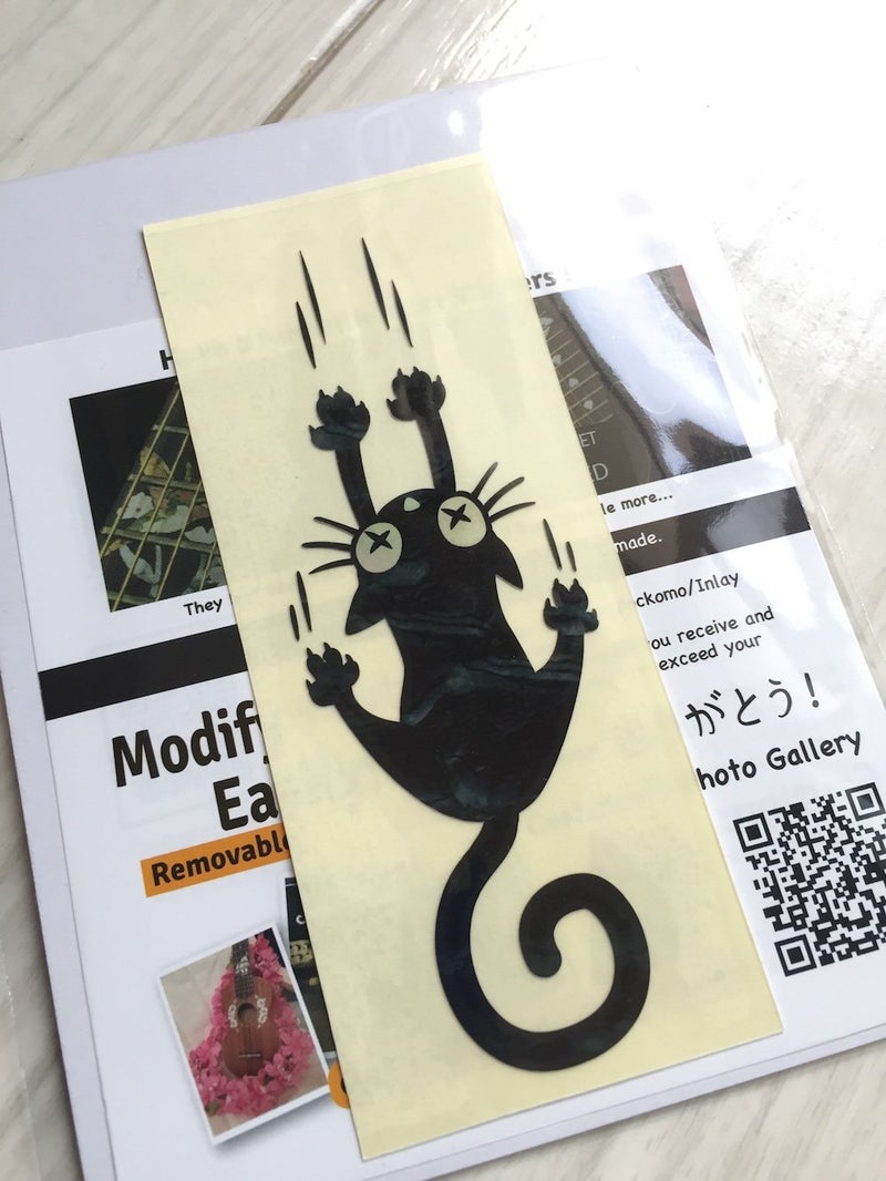 Inlaystickers Inlay Cat Guitar and Bass Musical Instruments Sticker/Decal (B-300RC-BP) - Image 3