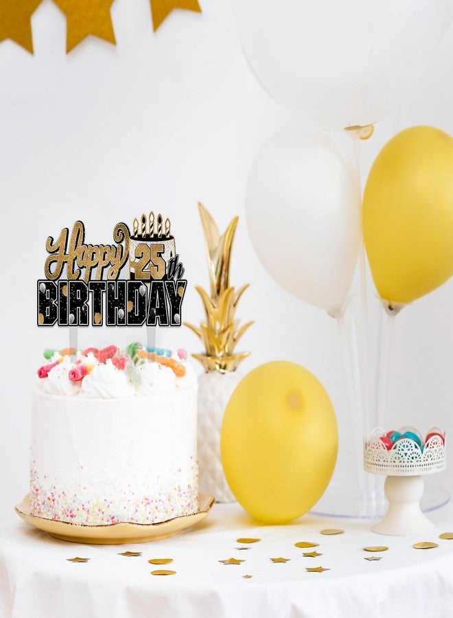 LINGTEER Happy 25th Birthday Gold Acrylic Cake Topper,Gold Theme Birthday Cheers to 25 Years Old Party Cake Decorations Gift Sign. - Image 5
