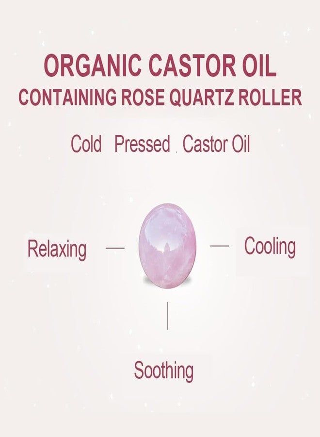 WenFeng Organic Castor Oil Roll On with Rose Quartz Roller Ball - Image 5