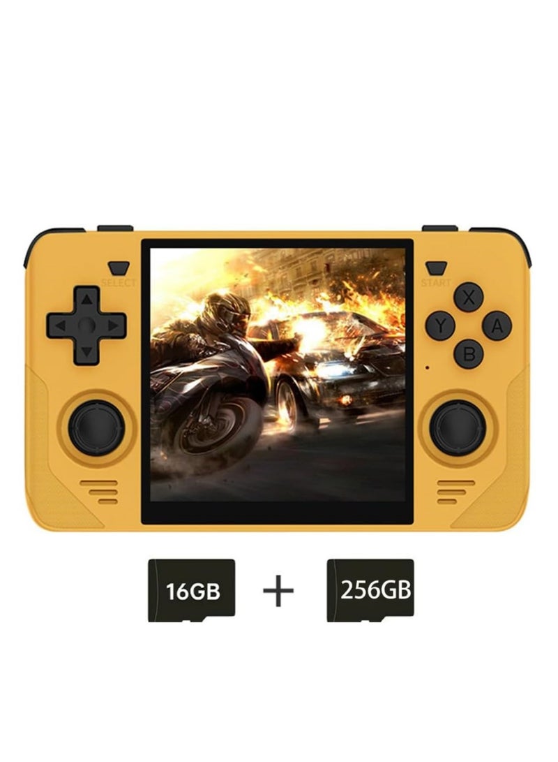 باوكيدي وحدة تحكم ألعاب محمولة RGB30 مقاس 4.0 بوصة، وحدات تحكم ألعاب Pro Retro كلاسيكية، نظام ألعاب فيديو كلاسيكي، وحدات تحكم ألعاب مدمجة ببطارية قابلة لإعادة الشحن (أصفر، 256 جيجابايت) - Image 1